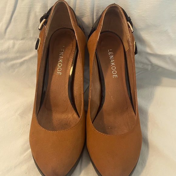 Brown high heels, size 7, no brand - Picture 2 of 3